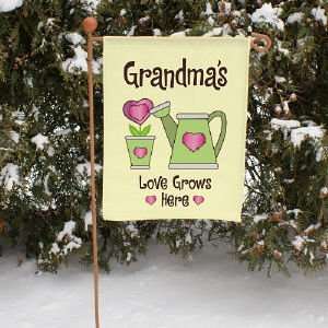  Personalized Love Grows Here Garden Flag Patio, Lawn 