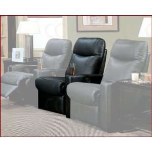  7537EX Theater Sectional in Black Leather