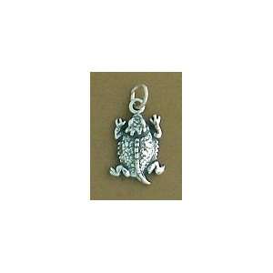    Sterling Silver Charm, Great Horned Toad, 11/16 inch Jewelry
