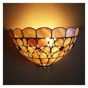  Tiffany Style Wall Light with Floral Pattern   Warm Light 
