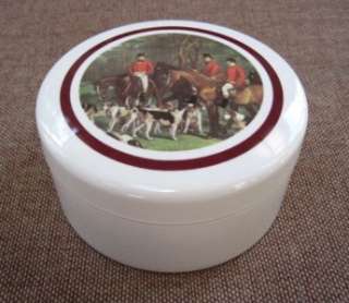 This auction is for a set of six English hunt scene heavy plastic 