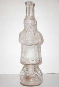 Antique MG HUSTED Santa Figural glass bottle large 12 marked  