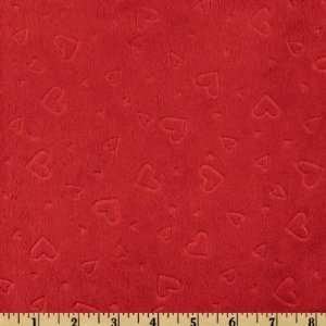  60 Wide Minky Embossed Heart Cuddle Red Fabric By The 