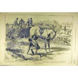  1880 Picking Up Pieces Hunters Hunt Hounds Horse Rider 