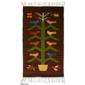 Zapotec wool rug, Milpa at Night (2x3.5) 