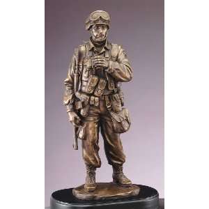  Army Soldier Statue w/Binoculars Bronze Color Sculpture 14 