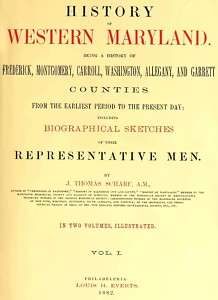 1882 Genealogy & History of Western Maryland MD  