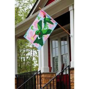  House Size Flag,Applique Hummingbird Harmony Patio, Lawn 