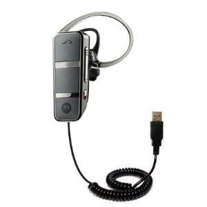Coiled USB Cable for the Motorola Endeavor HX1 with Power Hot Sync and 