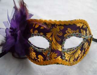 Purple Flower Cosplay Venetian Costume Masquerade Fancy Ball Party 