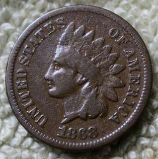 Semikey**1868**VG** Indian Cent*  