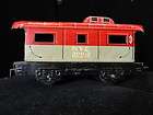 Vintage red tin Marx New York Central Caboose 6x3