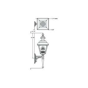 Hanover Lantern B9615BLK Plymouth Large 4 Light Outdoor Wall Light in 