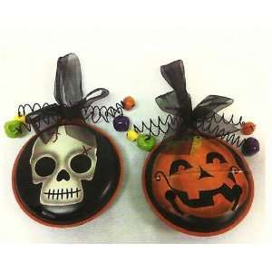   & JACK O LANTERN Halloween Metal Medallion Ornaments