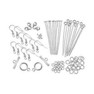 com Cousin Pearls & Chain Metal Findings Starter Pack 135/Pkg Silver 
