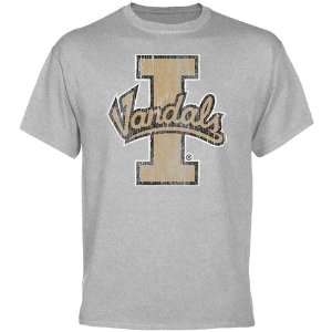  Idaho Vandals Shirts  Idaho Vandals Ash Distressed Logo 