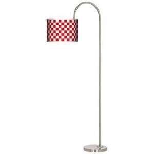  Checkered Red Arc Tempo Giclee Floor Lamp
