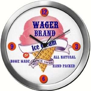  WAGER 14 Inch Ice Cream Metal Clock Quartz Movement 