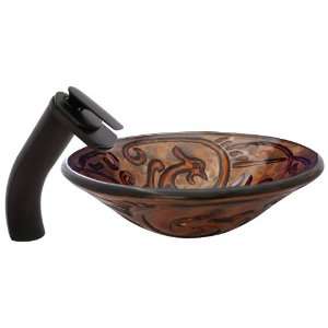  Geyser Incan Bathroom Glass Vessel Sink and Cobra Faucet 
