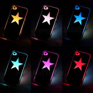 Star Sense Flash light Case Cover for Apple iPhone 4 4S 4G LED LCD 