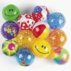 Inflatable Mini Beach Ball Assortment   Games & Activities & Balls 