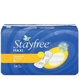 Stayfree Heavy Protection Maxi Pads, Deodorant 24 ct (Pack 
