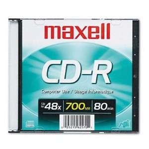 Maxell CD R Discs 700MB/80min 48x With Slim Jewel Case Silver 