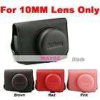 Leather case bag For NIKON 1 J1 camera 10mm Lens black coffee red pink 