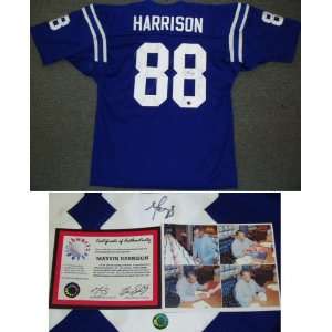 Marvin Harrison Signed Colts Blue Jersey  Sports 