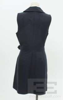 Marc Marc Jacobs Navy Blue Gold Button Double Breasted Sleeveless 