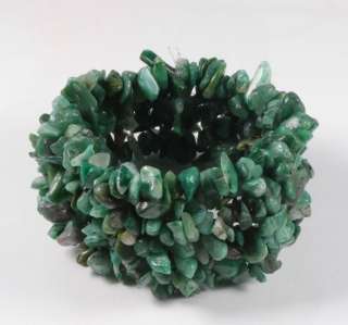 Pretty Jade Stone Chip Beads Stretch Bracelet Bangle 1p  