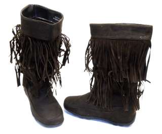 Luv America Womens Fringed Fashion Boots Brown Size 8 New  