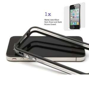  Bumper Case for iPhone 4 (Clear/ Black) + 1 Front and Back 