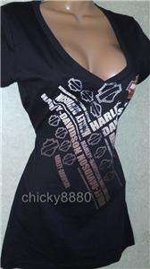 HARLEY DAVIDSON nwt M LowCut Long Length Babydoll Top Logo Shirt M 