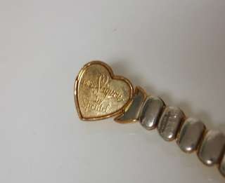 Antique Speidel Gold GF Red Jewel Sweet Heart Bracelet  