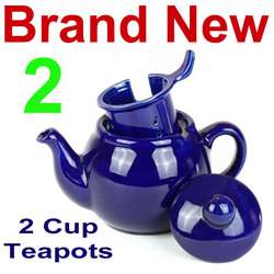 Easy Steeper 2 Cup Teapots,Blue Stoneware Tea Pot,New  