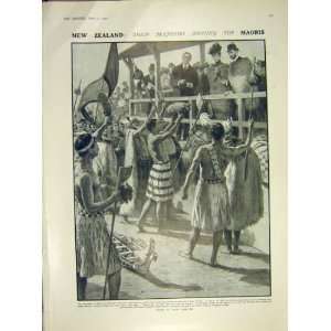  New Zealand Maoris King Royal Visit Dadd Print 1911