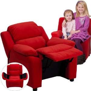 Flash Furniture Deluxe Heavily Padded Contemporary Red Microfiber Kids 