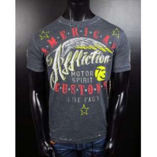 Mens AFFLICTION American Customs T Shirt FINISH LINE 50/50 in Black 