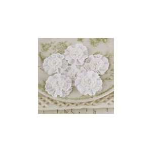  White Manette Fabric Flowers (Prima) Arts, Crafts 