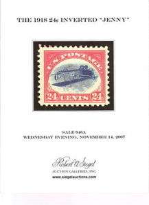 Siegel 946A The 1918 24¢ Inverted Jenny Stamp Auction Catalog  