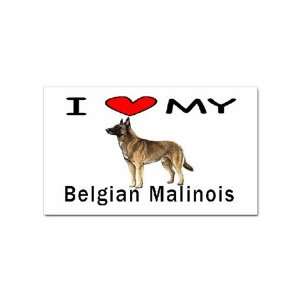  I Love My Belgian Malinois Rectangular Sticker Everything 