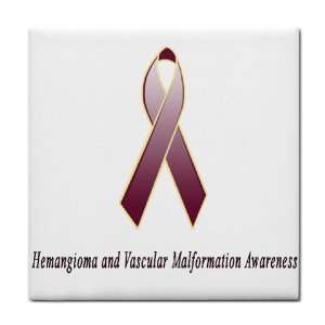  Hemangioma and Vascular Malformation Awareness Ribbon Tile 