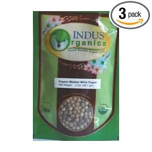 Indus Organic Malabar White Peppercorns (Pack of 3)  