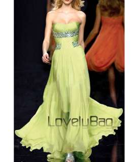 Runway Green Ruched Chiffon Beaded Tunic Formal Prom Gown Hot Long 