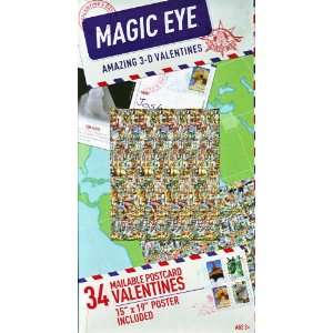 Magic Eye Amazing 3 D Valentines Mailable Postcard Valentines with 