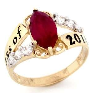  14k Gold January Birthstone 2012 Class Graduation Ring 