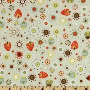  44 Wide Garden Friends Strawberry Sunshine Tan Fabric By 
