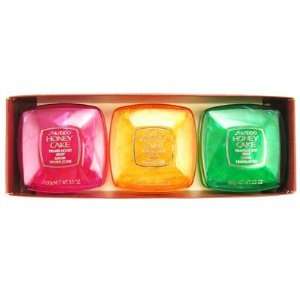  Shiseido Honey Cakes Translucent Soap Set 3 x (100g/3.5oz 