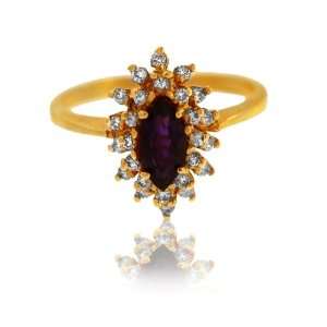   14kt Yellow Gold Diamond and Amethyst Ring Alicias Jewelers Jewelry